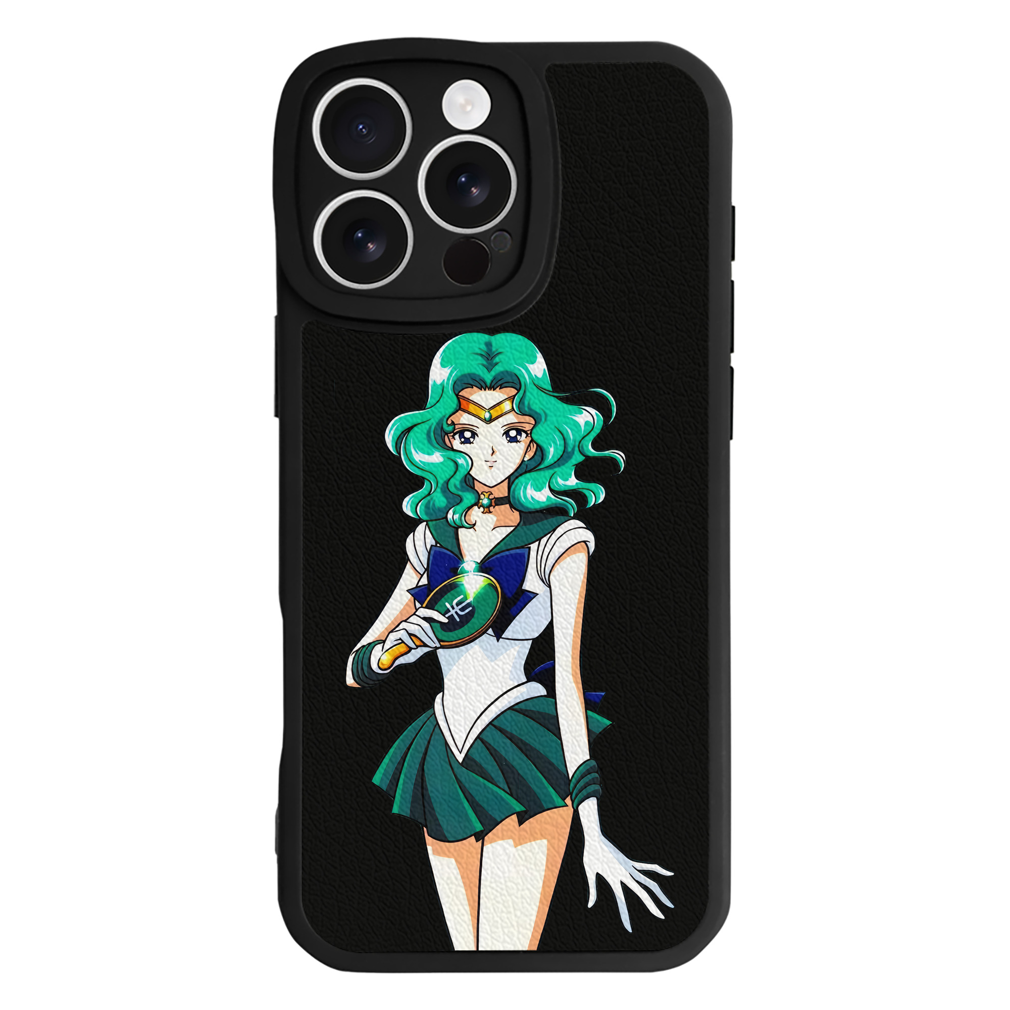 （画像用） 美少女戦士セーラームーン 海王 みちる（かいおう みちる） Sailor Moon Kaiou Michiru 【iPhone 16シリーズ対応】シリコンスマホケース（レザー調） 材質：シリコン
